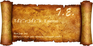 Törjék Emese névjegykártya