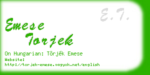 emese torjek business card
