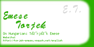 emese torjek business card